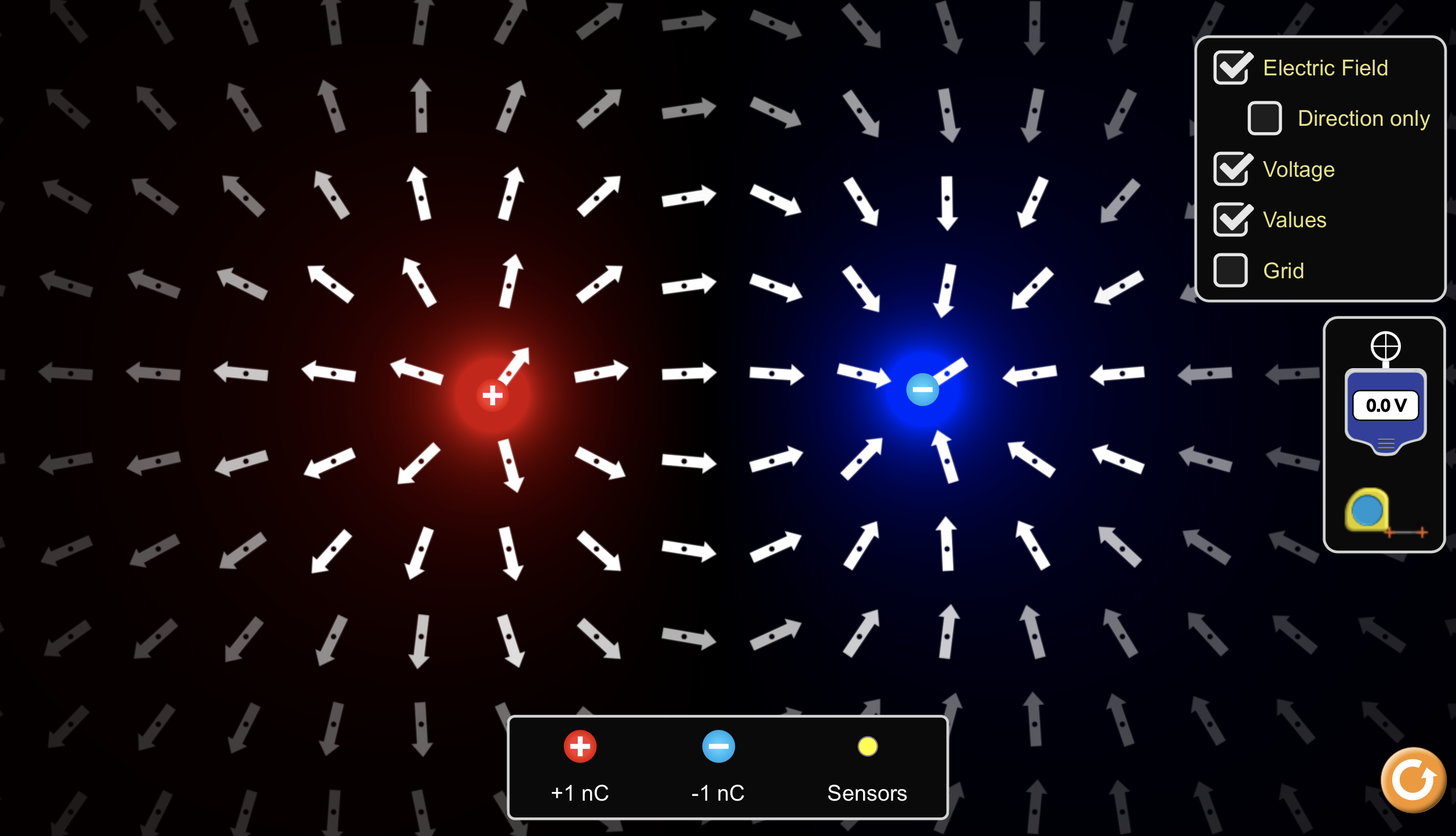 Charges and Fields PhET Simulation