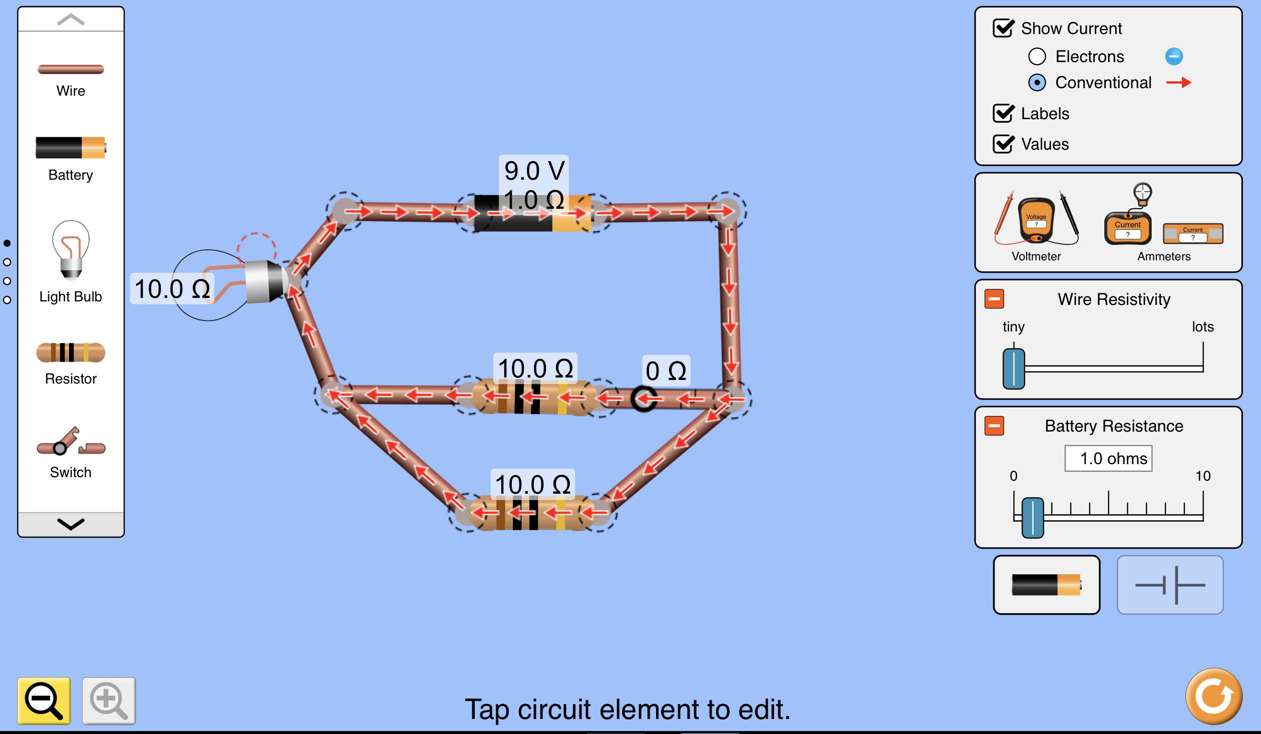 DC Circuit Kit PhET Simulation